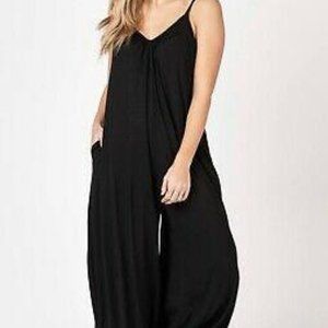 Agnes & Dora Gathered Jumpsuit in Black